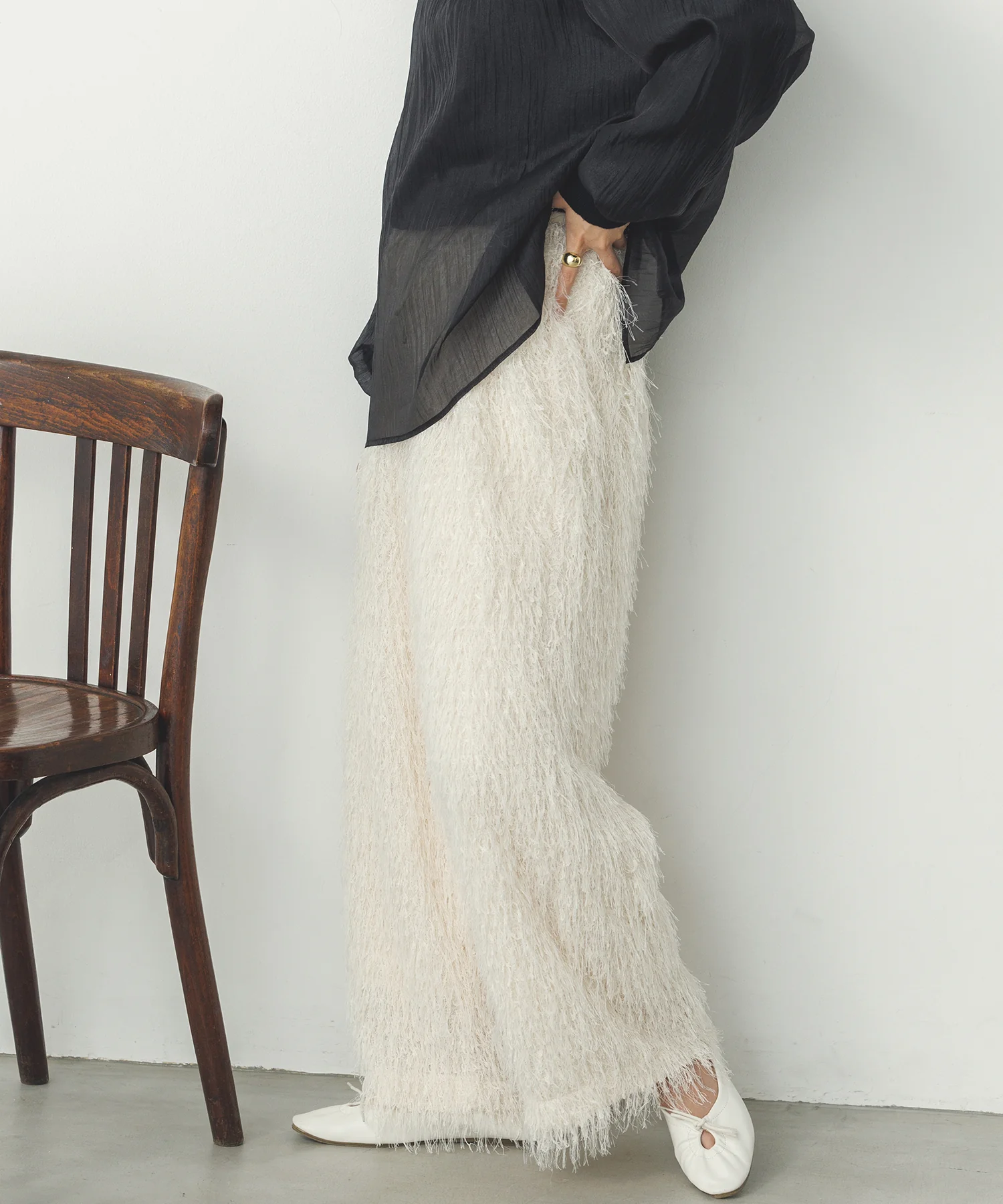 カットジャガード イージーパンツ