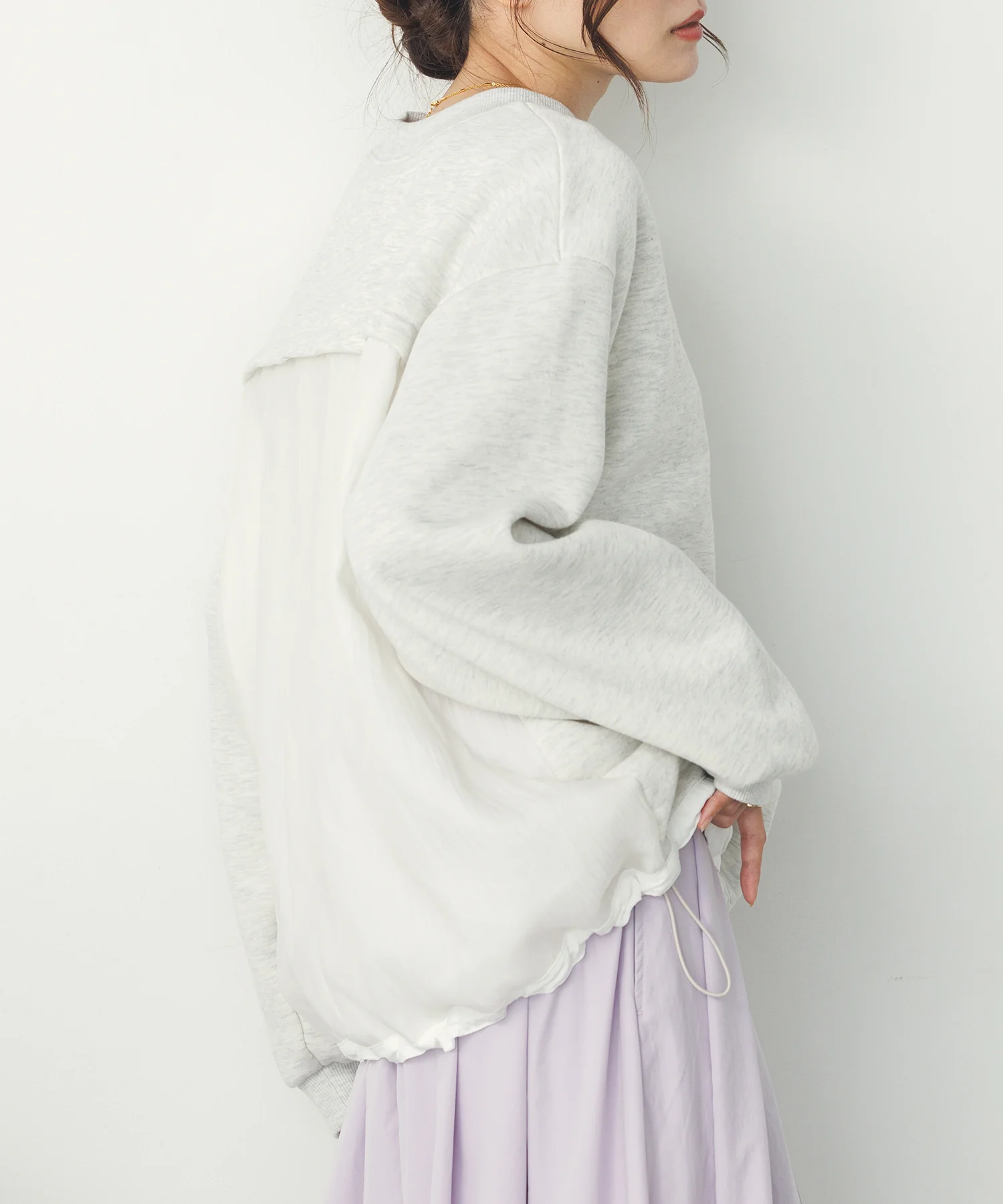 バックシアー 裏起毛バルーンスウェット