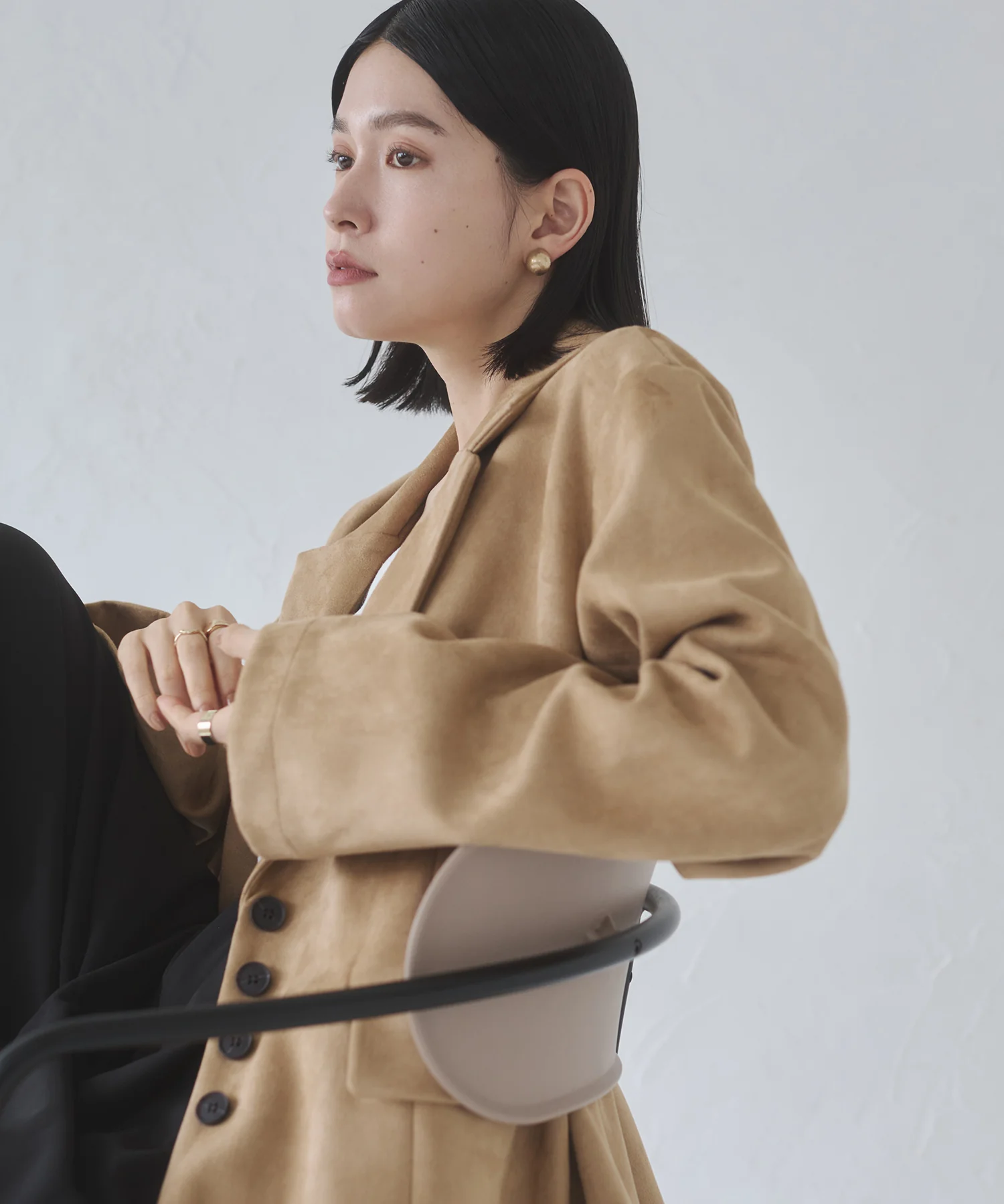 フェイクスウェード テーラードジャケット