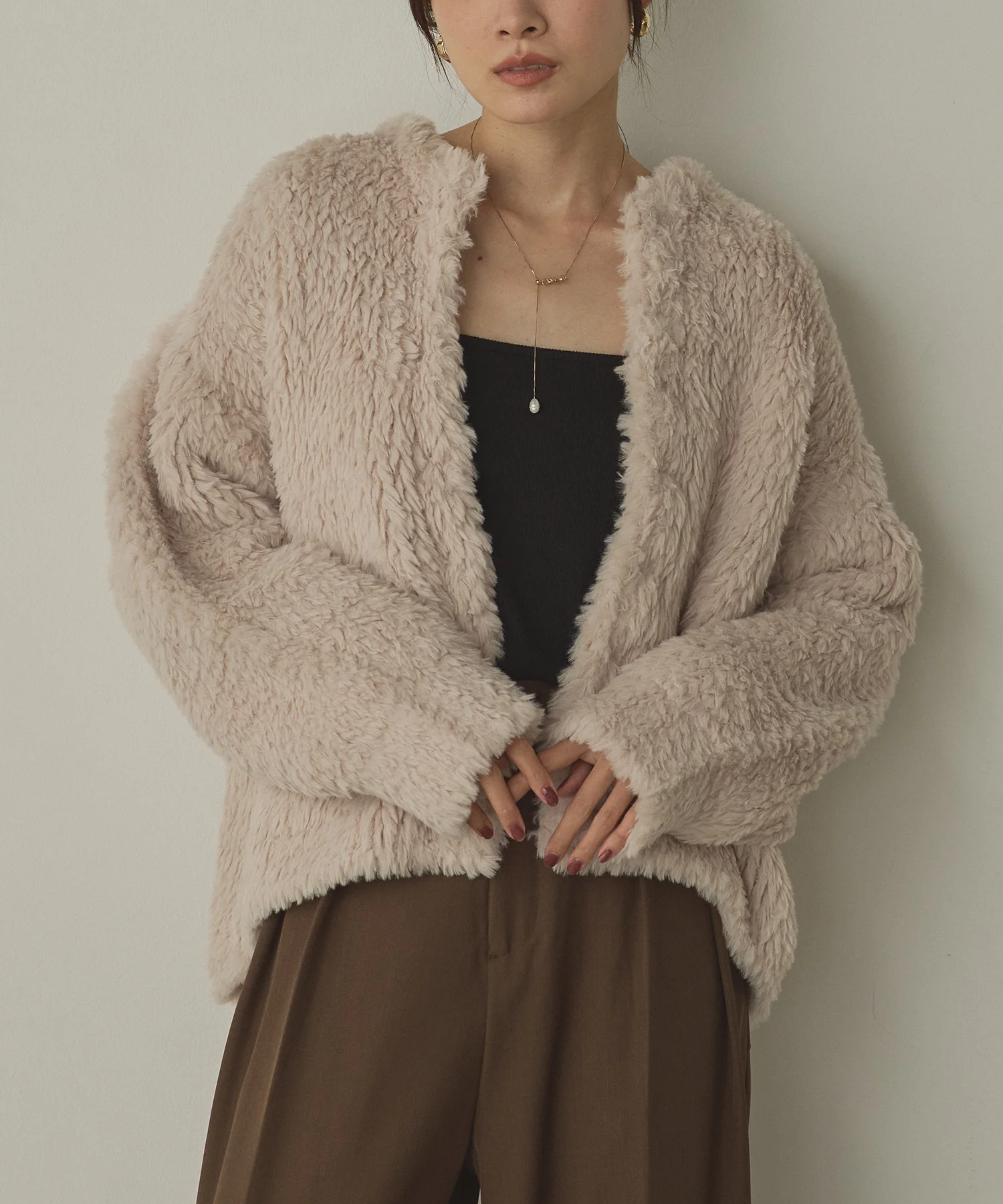 ファー ニットコート