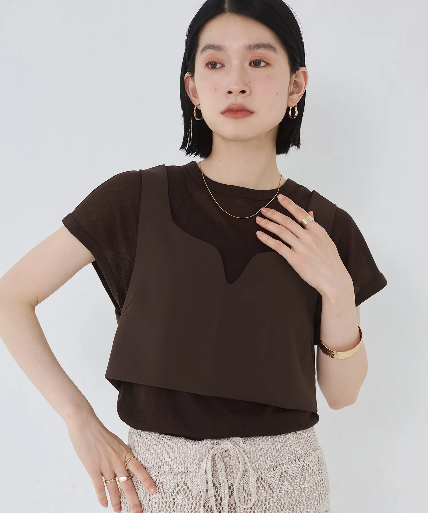 オーバーフレンチ シアーTシャツ