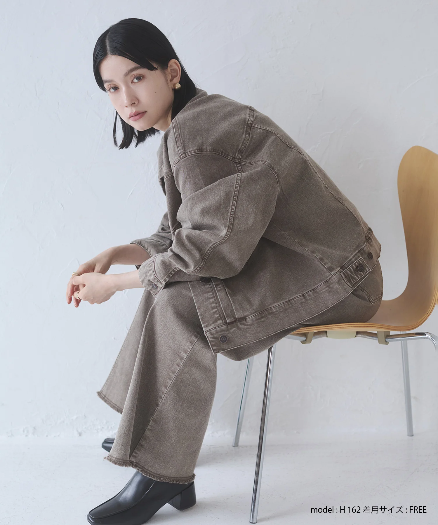 ツイル/デニム ワイドパンツ