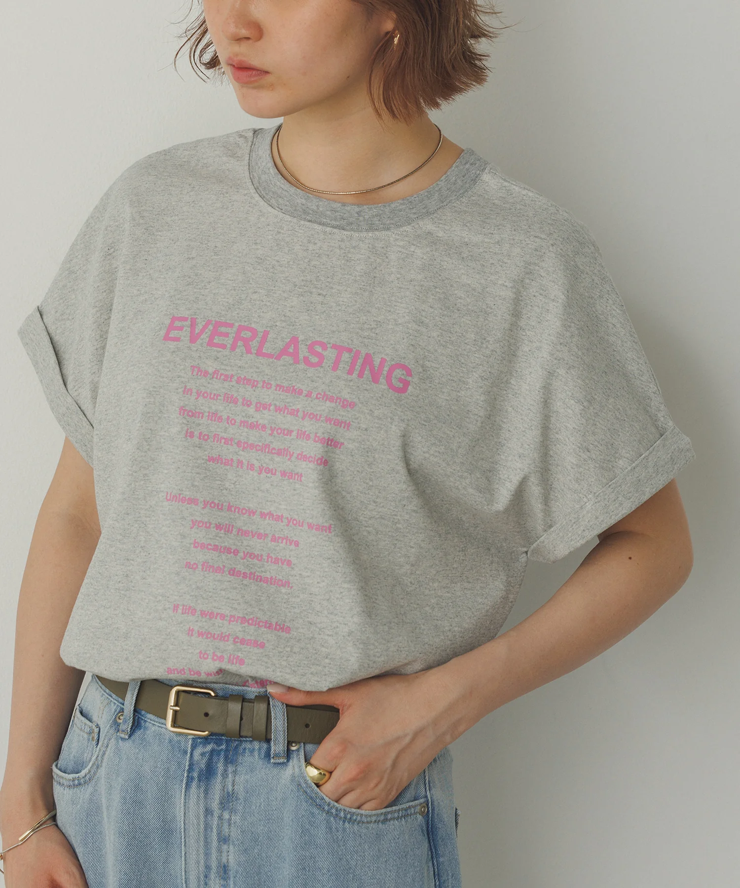 前後2WAY ロゴプリントTシャツ