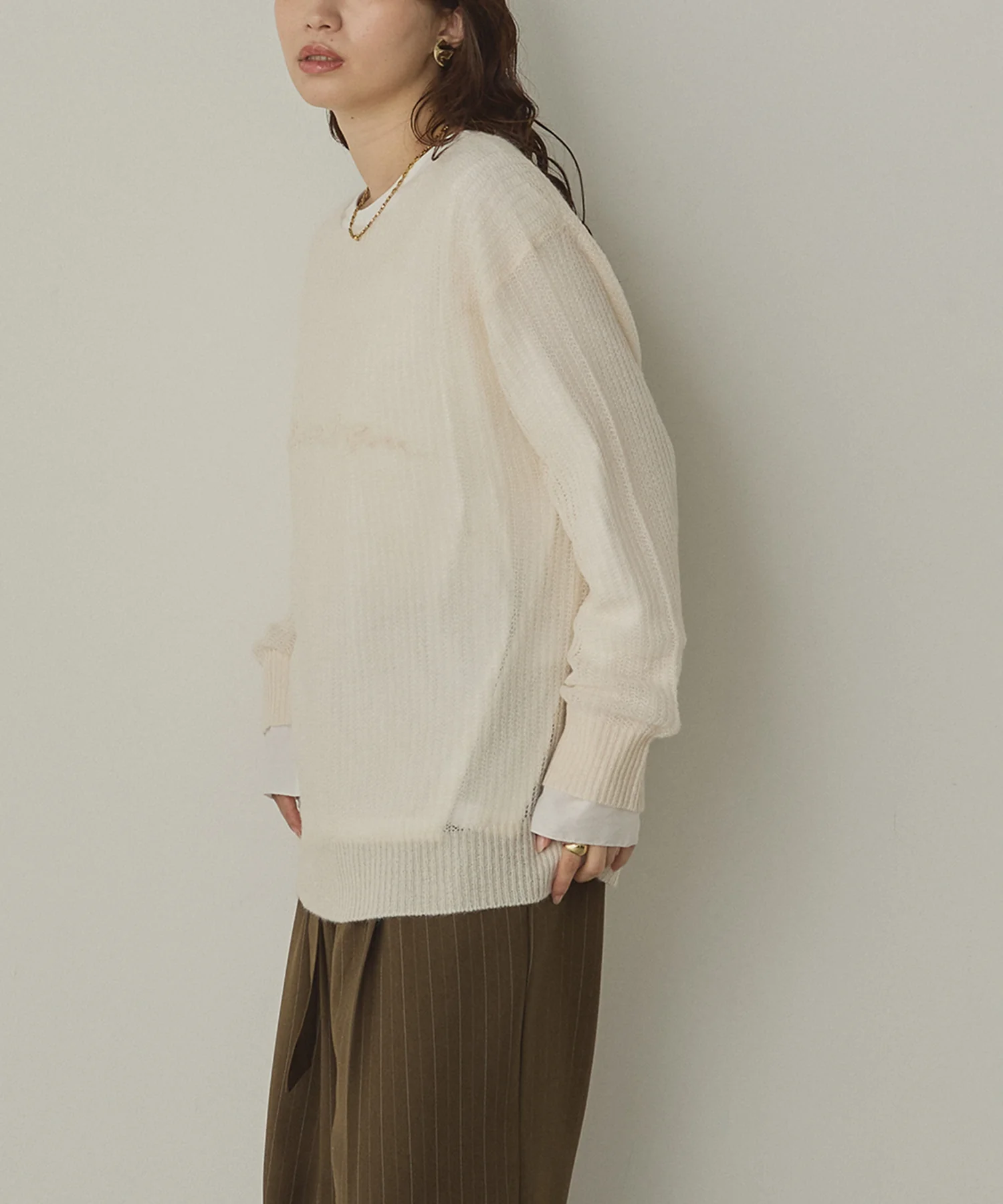 アルパカニット ロゴシアートップス