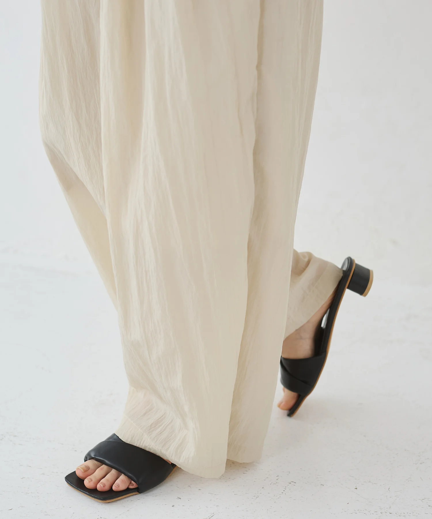 ワッシャー加工 ワイドストレートパンツ