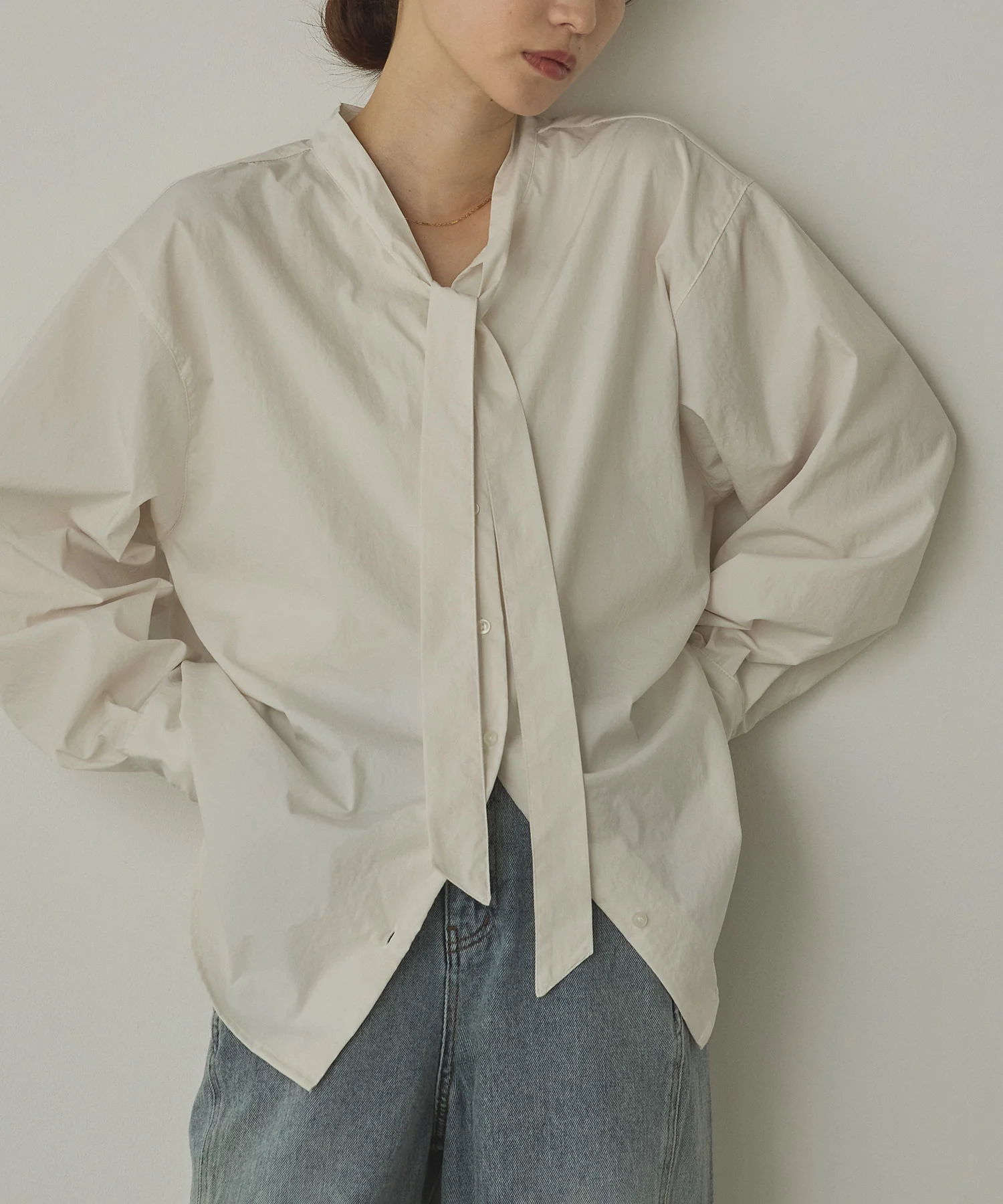 2WAY ボウタイブラウス