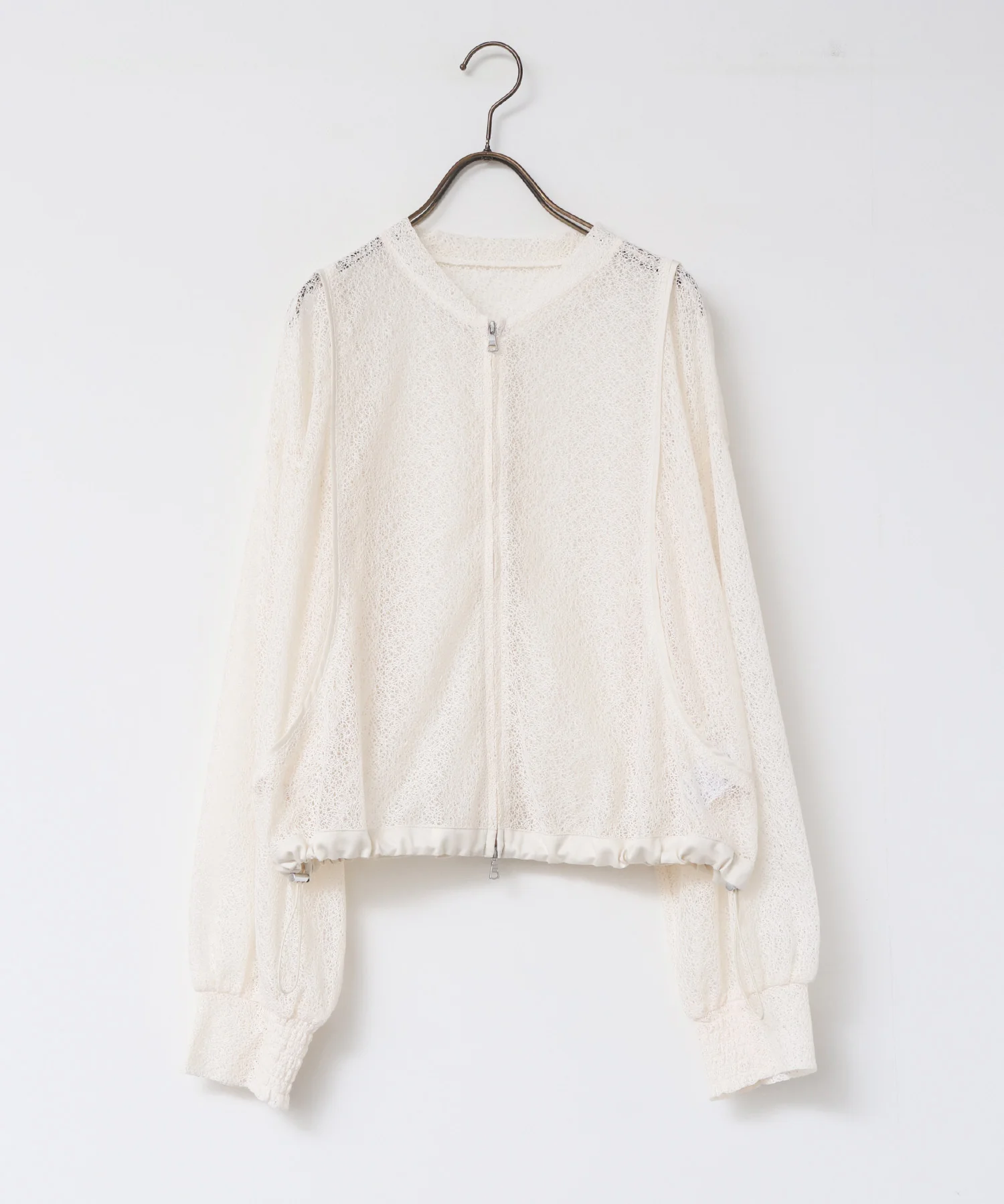 ダブルジップレースブルゾン