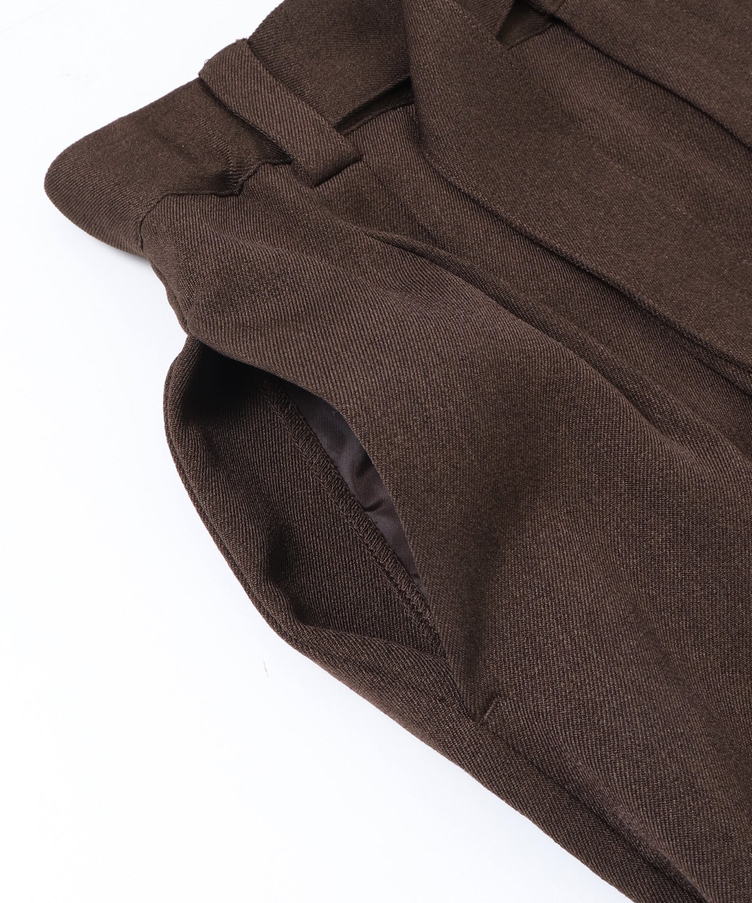 ツイルストライプ タックワイドパンツ