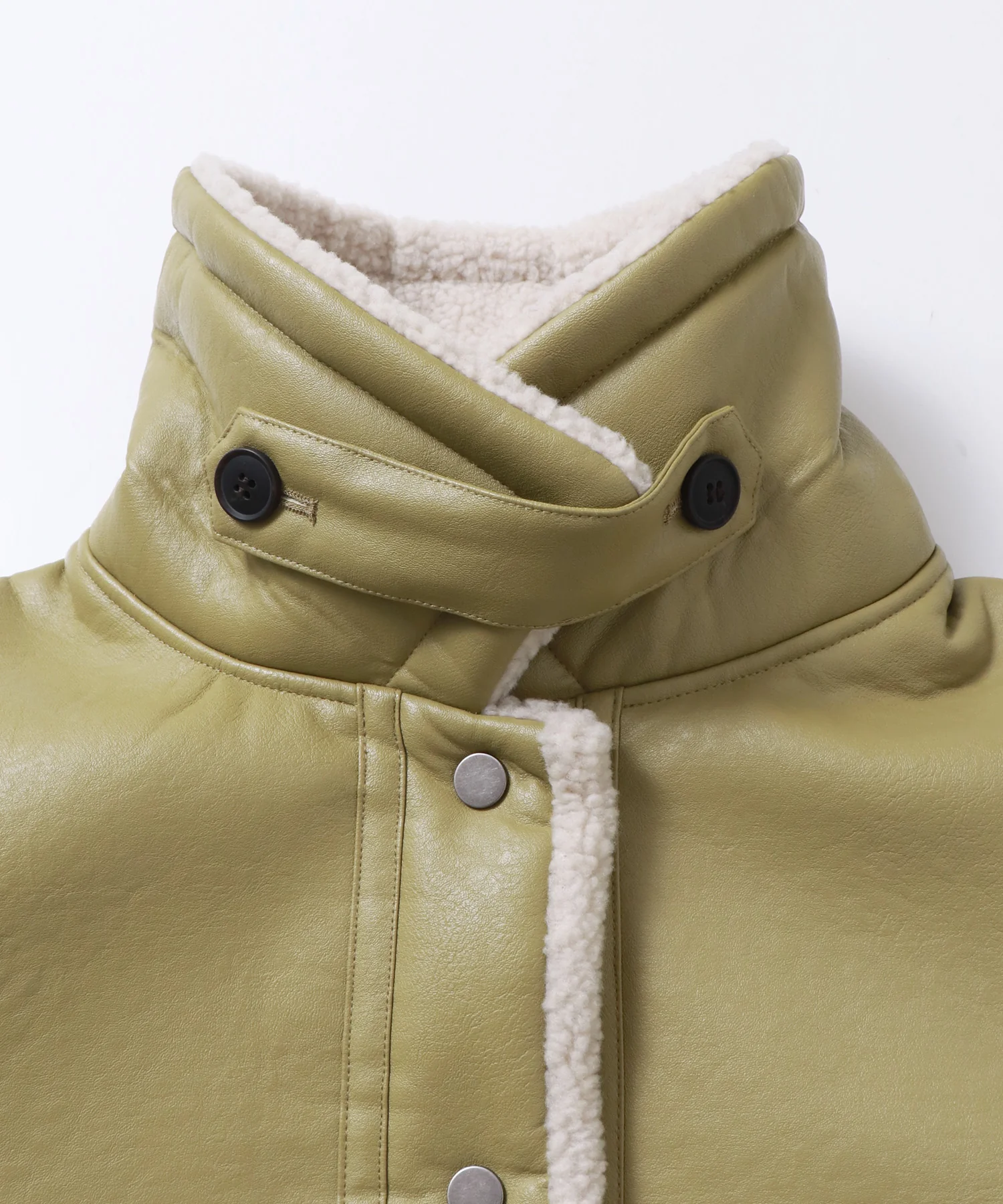 フェイクレザー×ボア ブルゾン