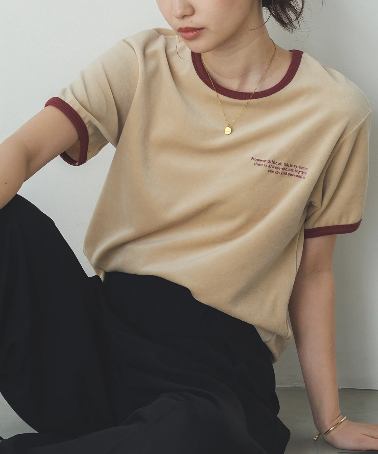 ベロア リンガーTシャツ