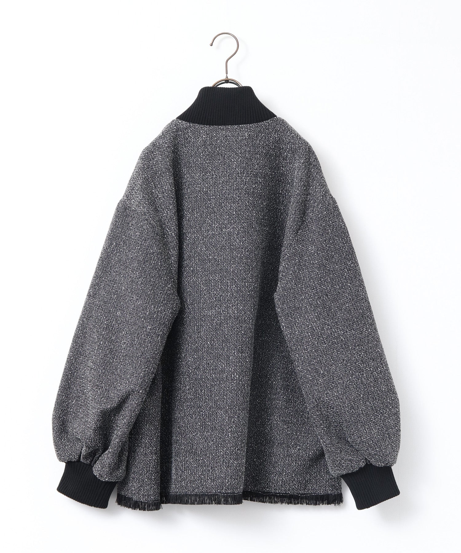 スタンドカラー ツィードブルゾン