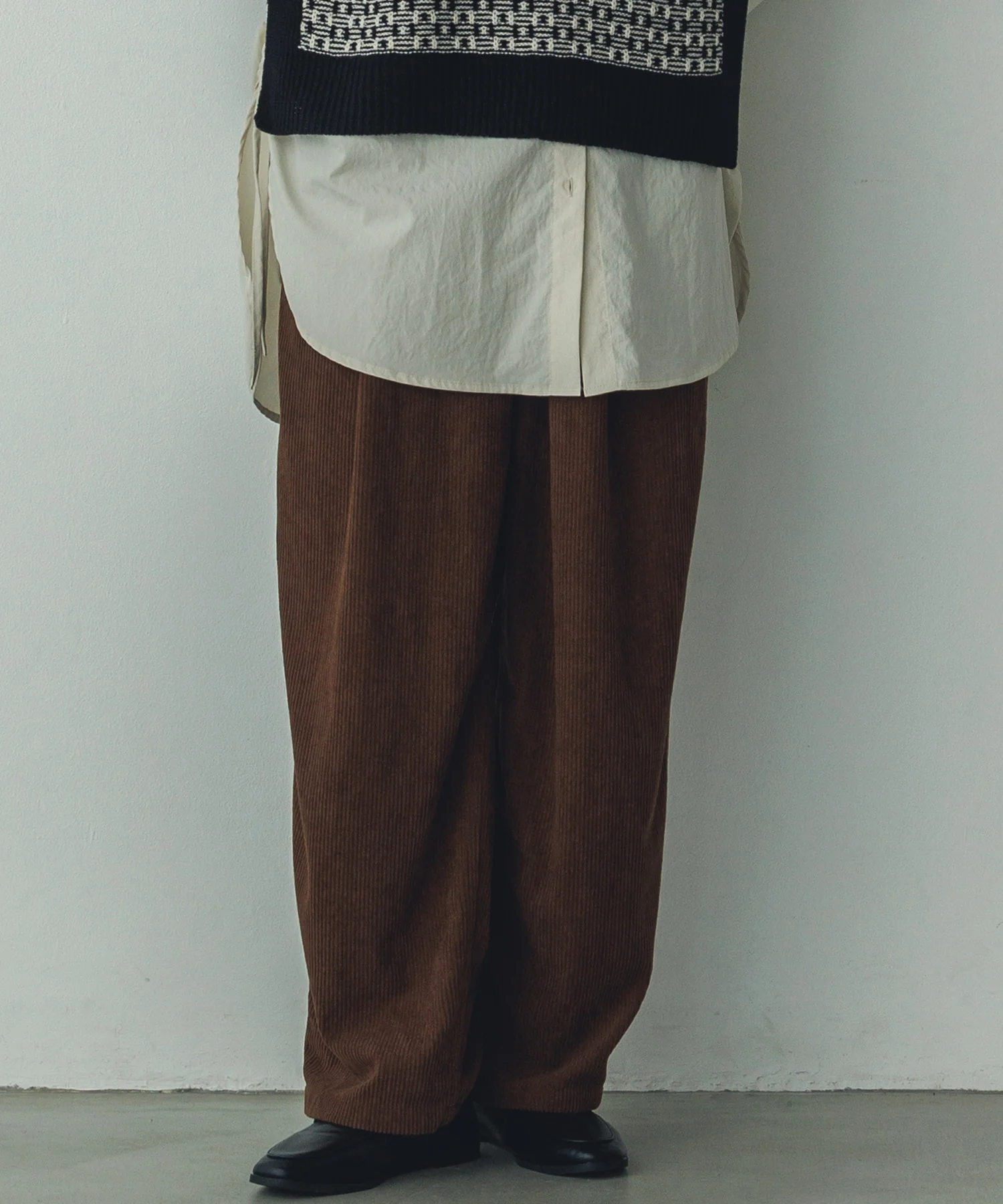 コーデュロイ コクーンパンツ