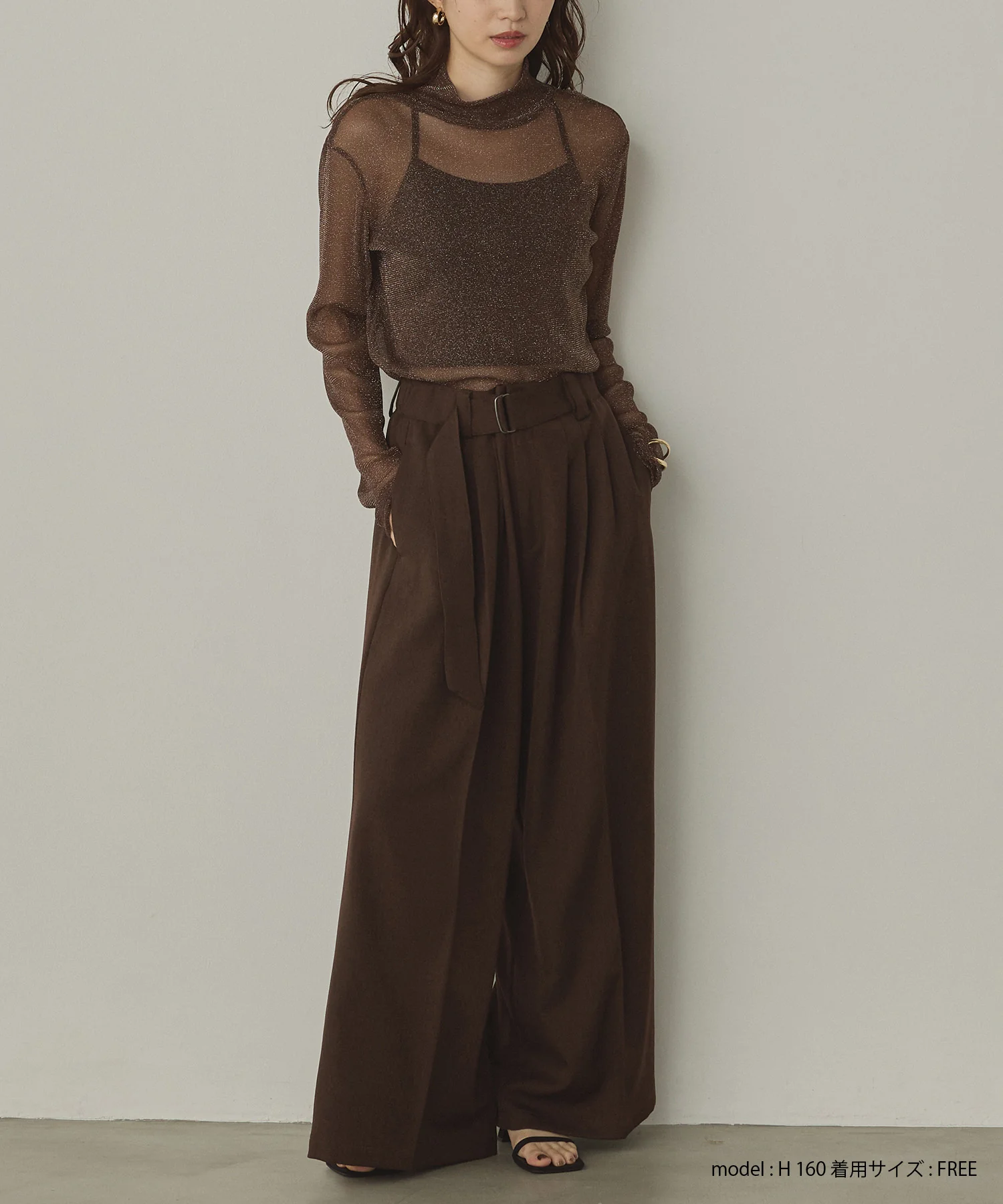 ツイルストライプ タックワイドパンツ