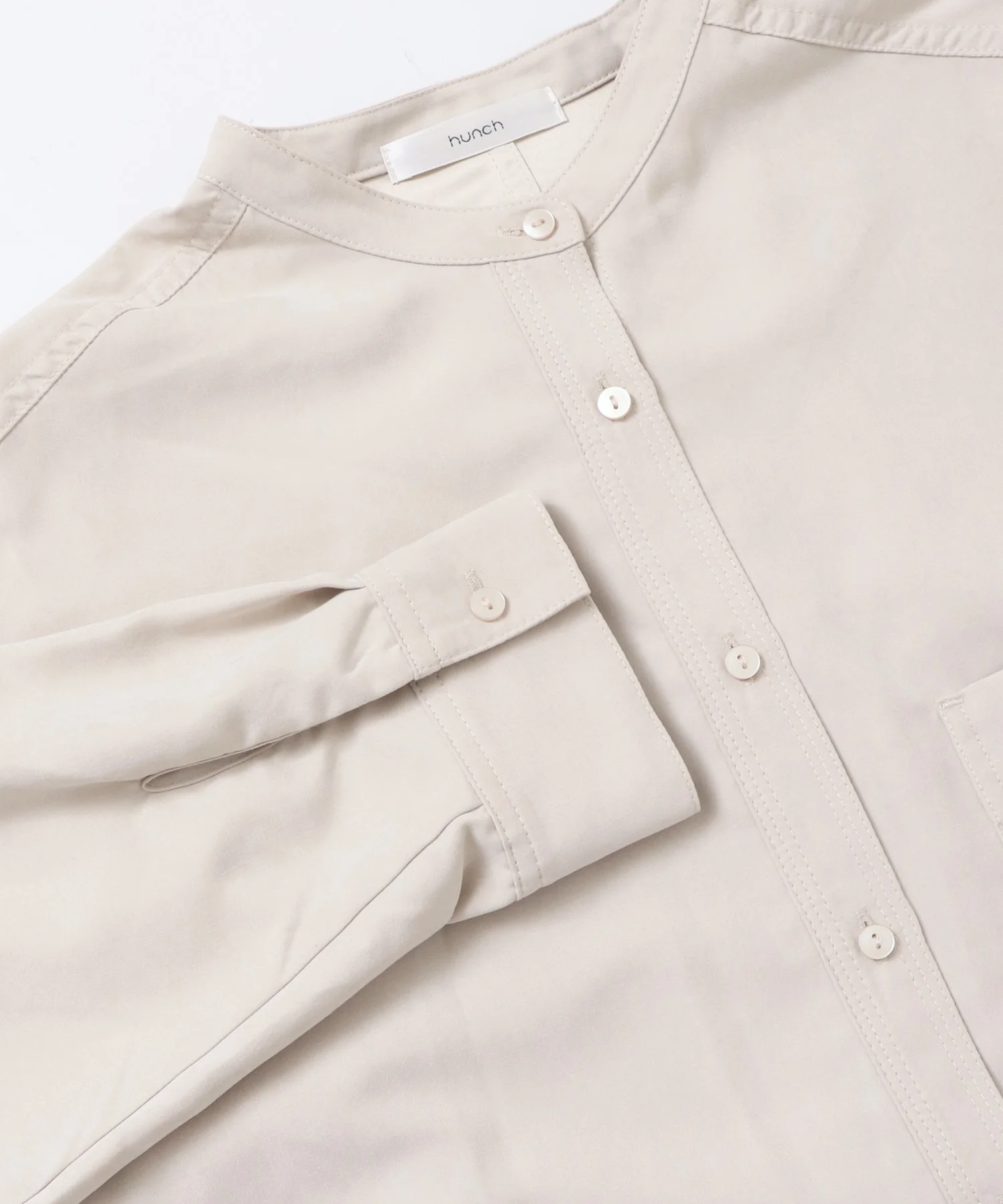 【WEB限定/別注】スウェードライク バンドカラーオーバーサイズシャツ