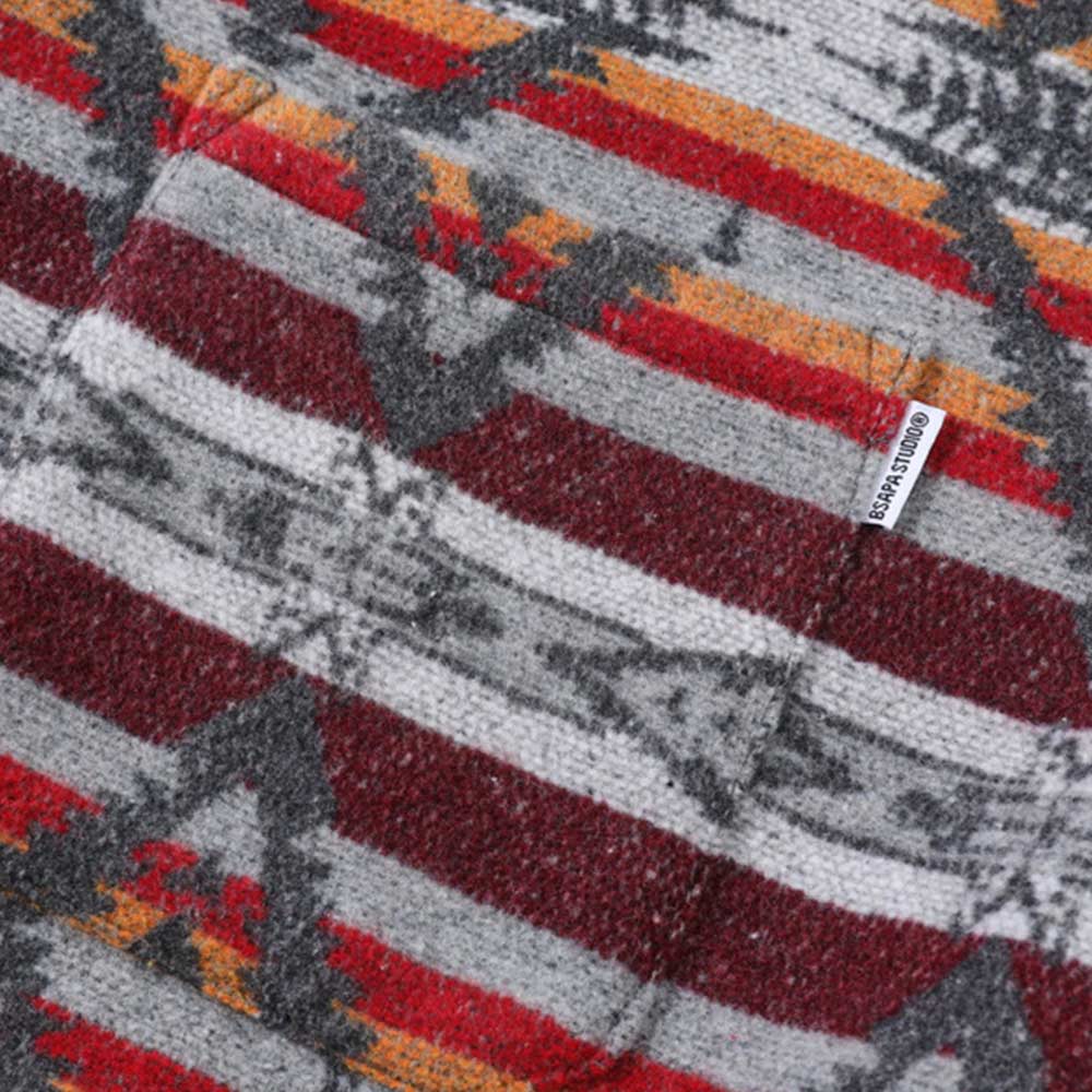 民族風ナバホ柄ジャカード長袖シャツ