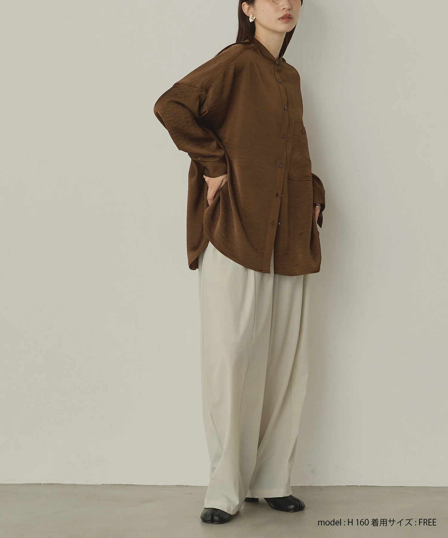 マットサテン オーバーシャツ