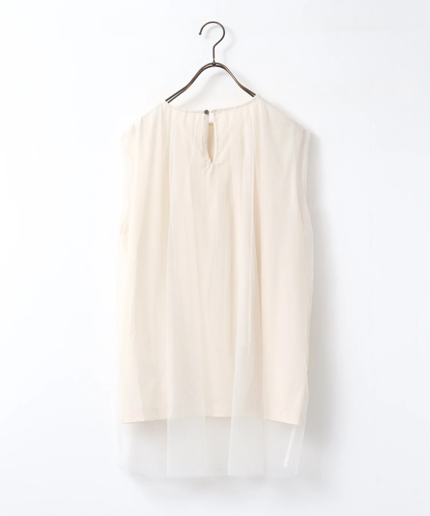 【接触冷感】チュールレイヤードトップス